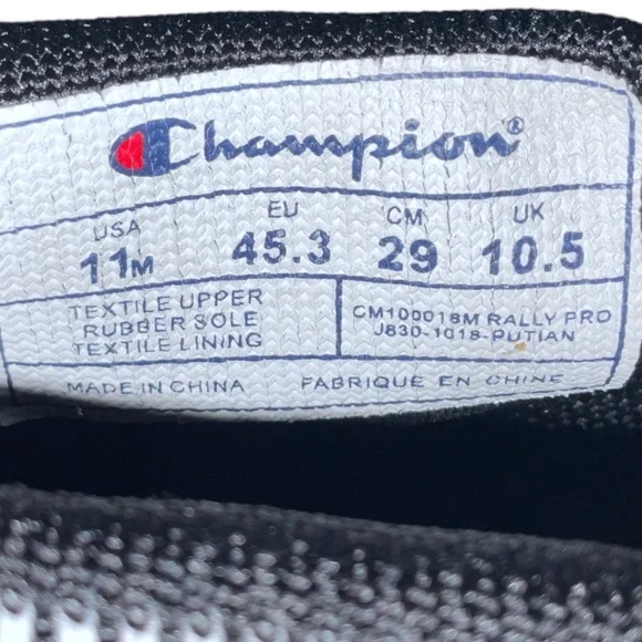 Champion Rally Pro Hi Top Shoes CM100018 Black Sz 11M - Picture 8 of 8